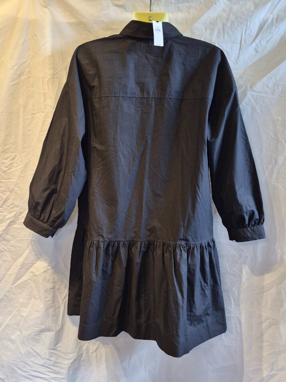 NWT Banana Republic Factory M Black Puff Sleeve Tiered Mini Dress - Picture 5 of 7